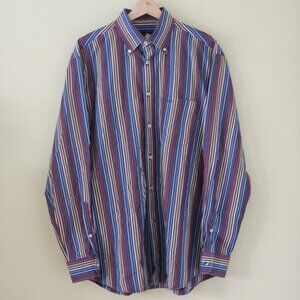 Paul & Shark Yachting Shirt Mens 42/16 Multicolor Stripes LS Collar Cotton FLAW